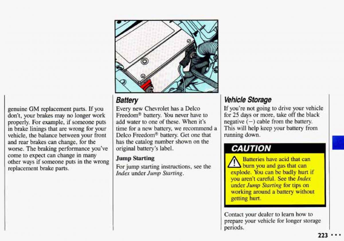 Chevrolet Cavalier II 2 owners manual / page 225