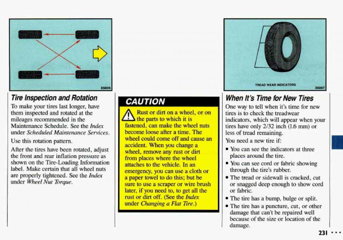 Chevrolet Cavalier II 2 owners manual / page 233