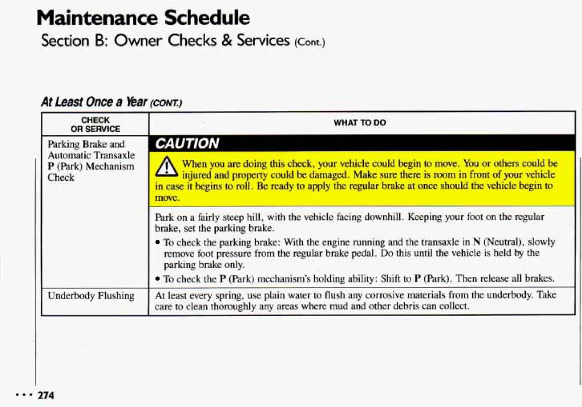 Chevrolet Cavalier II 2 owners manual / page 276