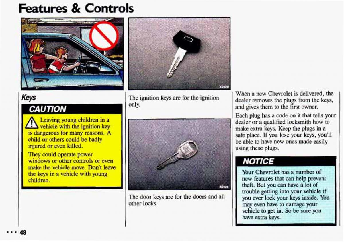 Chevrolet Cavalier II 2 owners manual / page 50