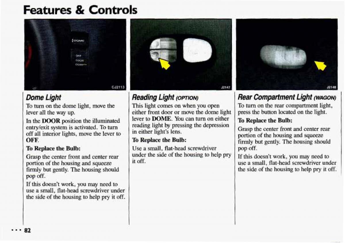 manual  Chevrolet Cavalier II 2 owners manual / page 84