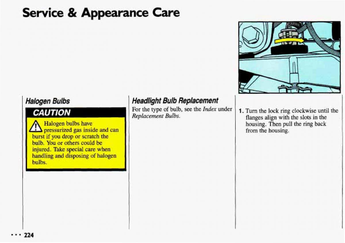 manual  Chevrolet Cavalier II 2 owners manual / page 226