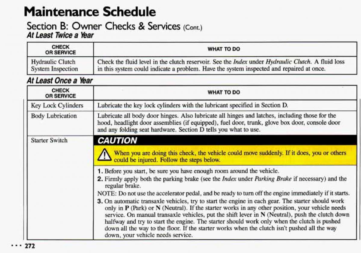 manual  Chevrolet Cavalier II 2 owners manual / page 274