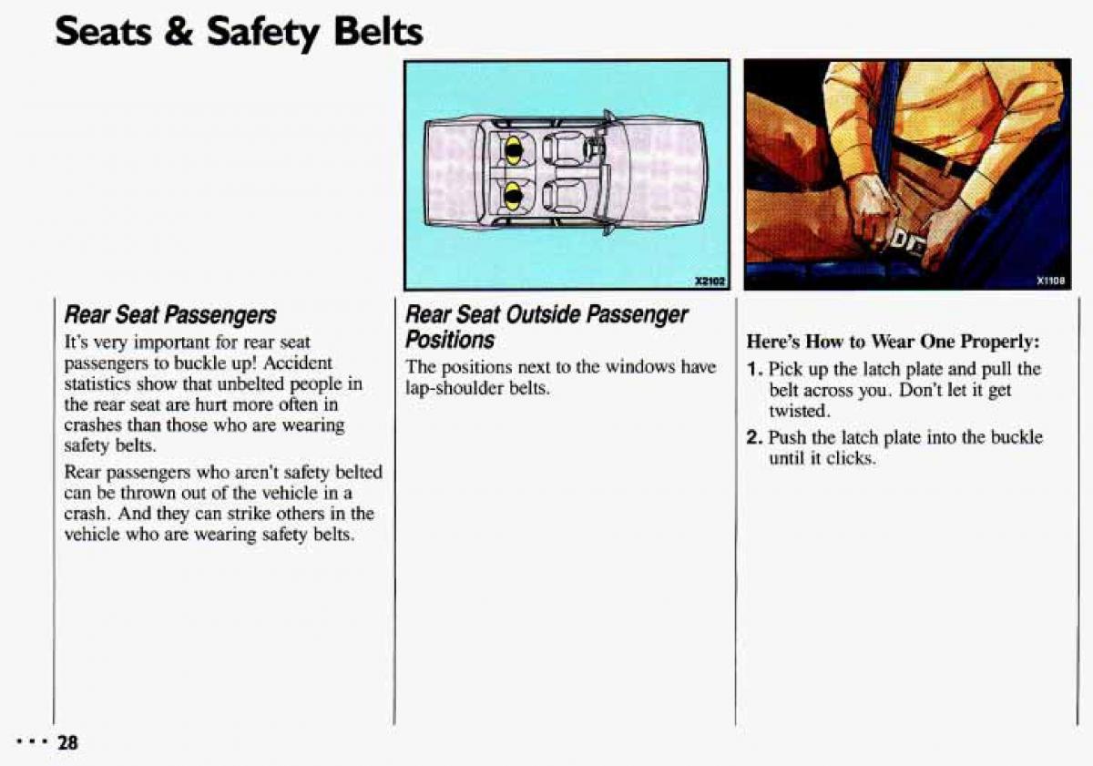 manual  Chevrolet Cavalier II 2 owners manual / page 30