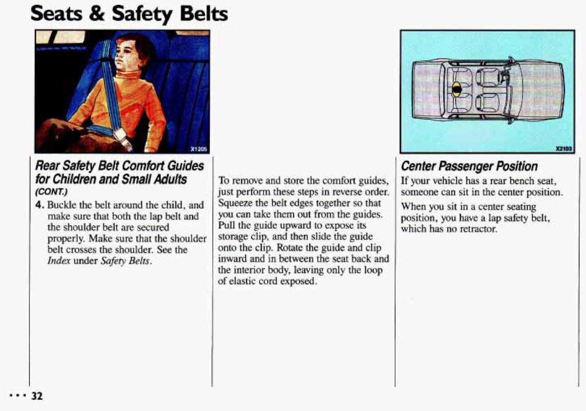 Chevrolet Cavalier II 2 owners manual / page 34