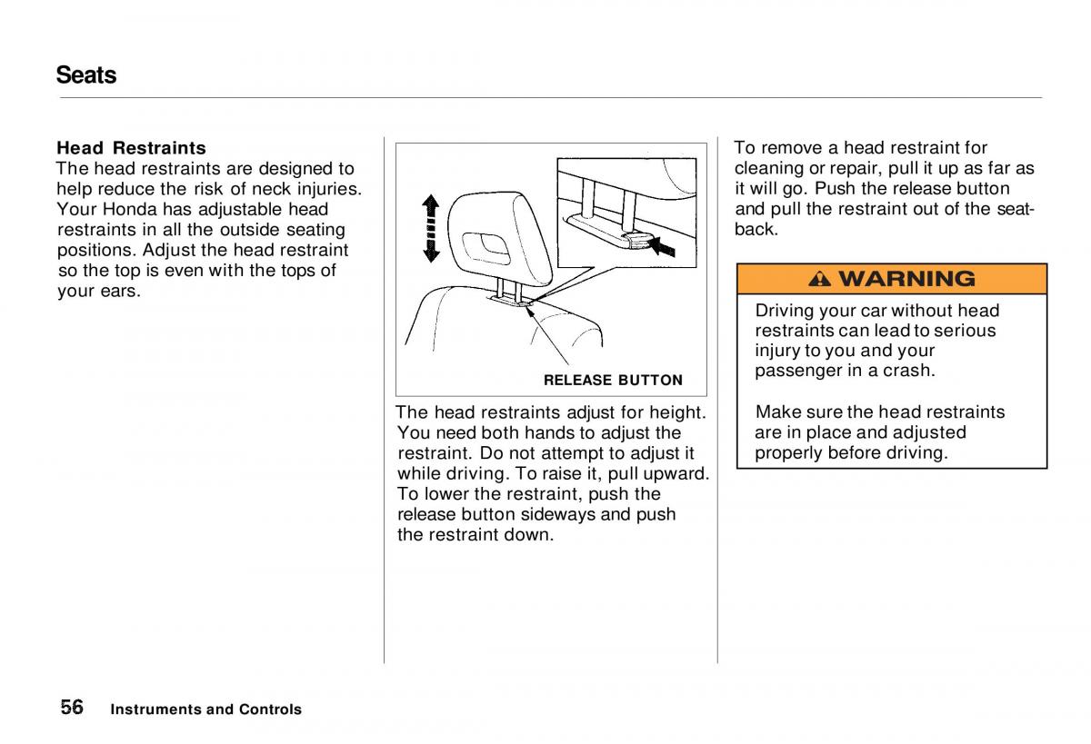 Honda CR V owners manual / page 57