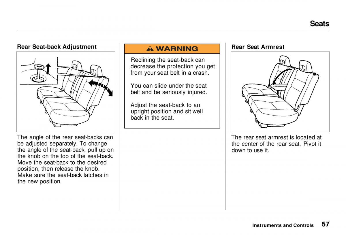 Honda CR V owners manual / page 58