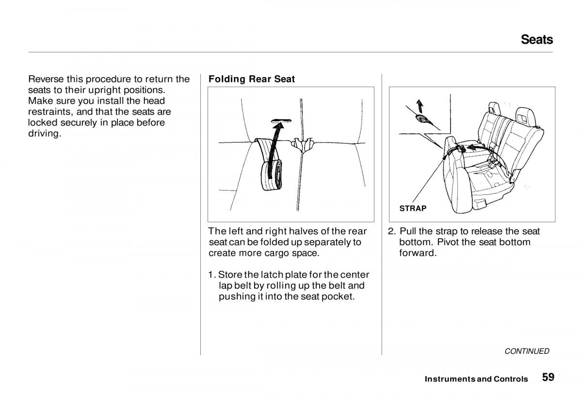 Honda CR V owners manual / page 60