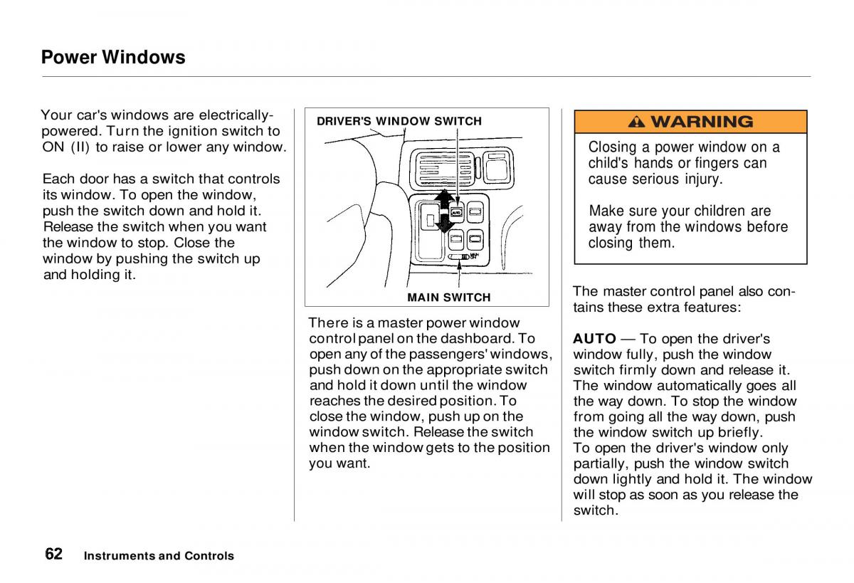 Honda CR V owners manual / page 63