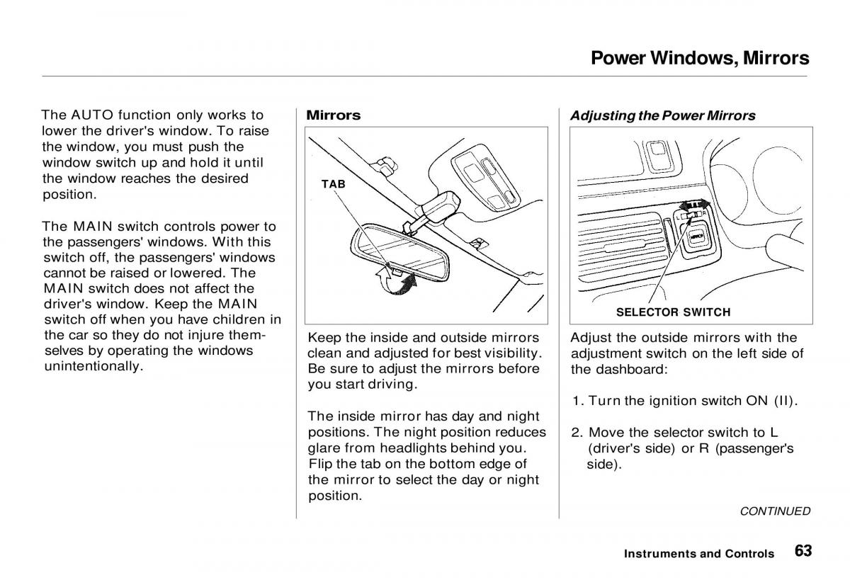 Honda CR V owners manual / page 64