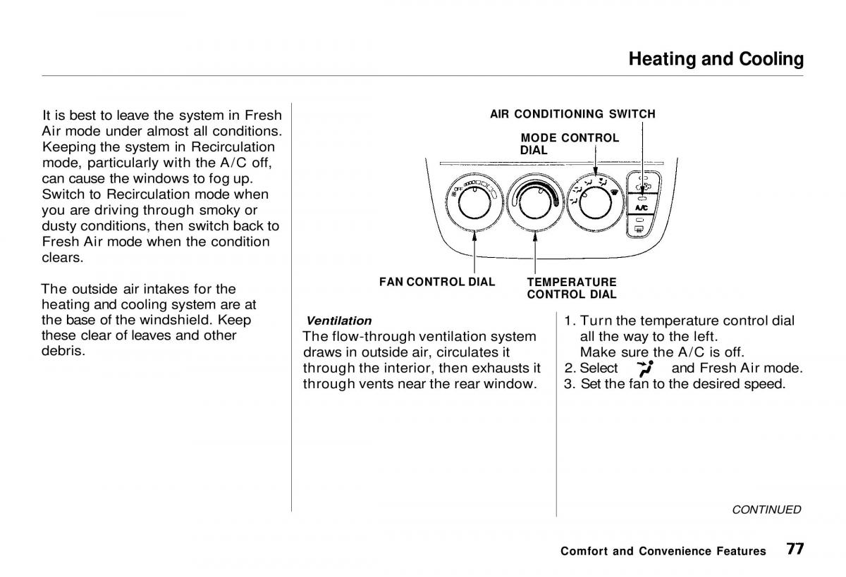 Honda CR V owners manual / page 78