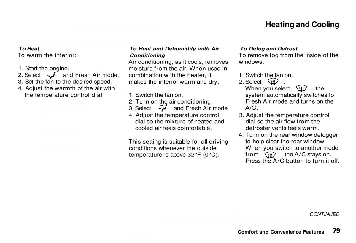 Honda CR V owners manual / page 80