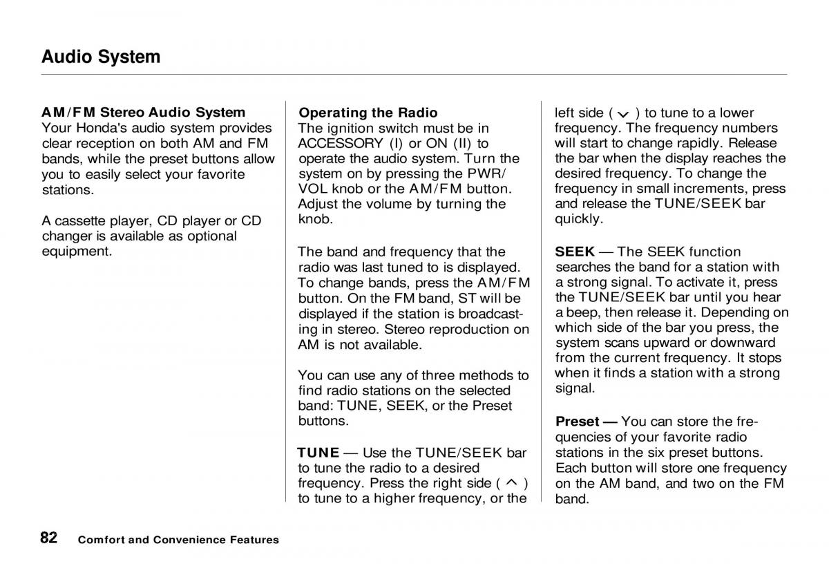 Honda CR V owners manual / page 83