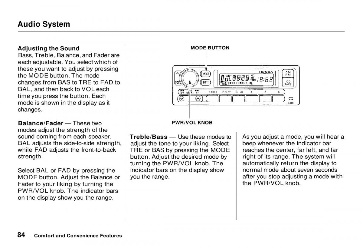 Honda CR V owners manual / page 85