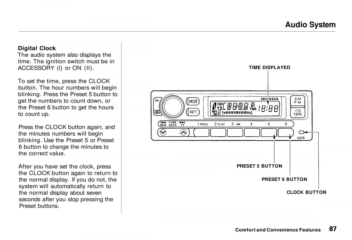 Honda CR V owners manual / page 88