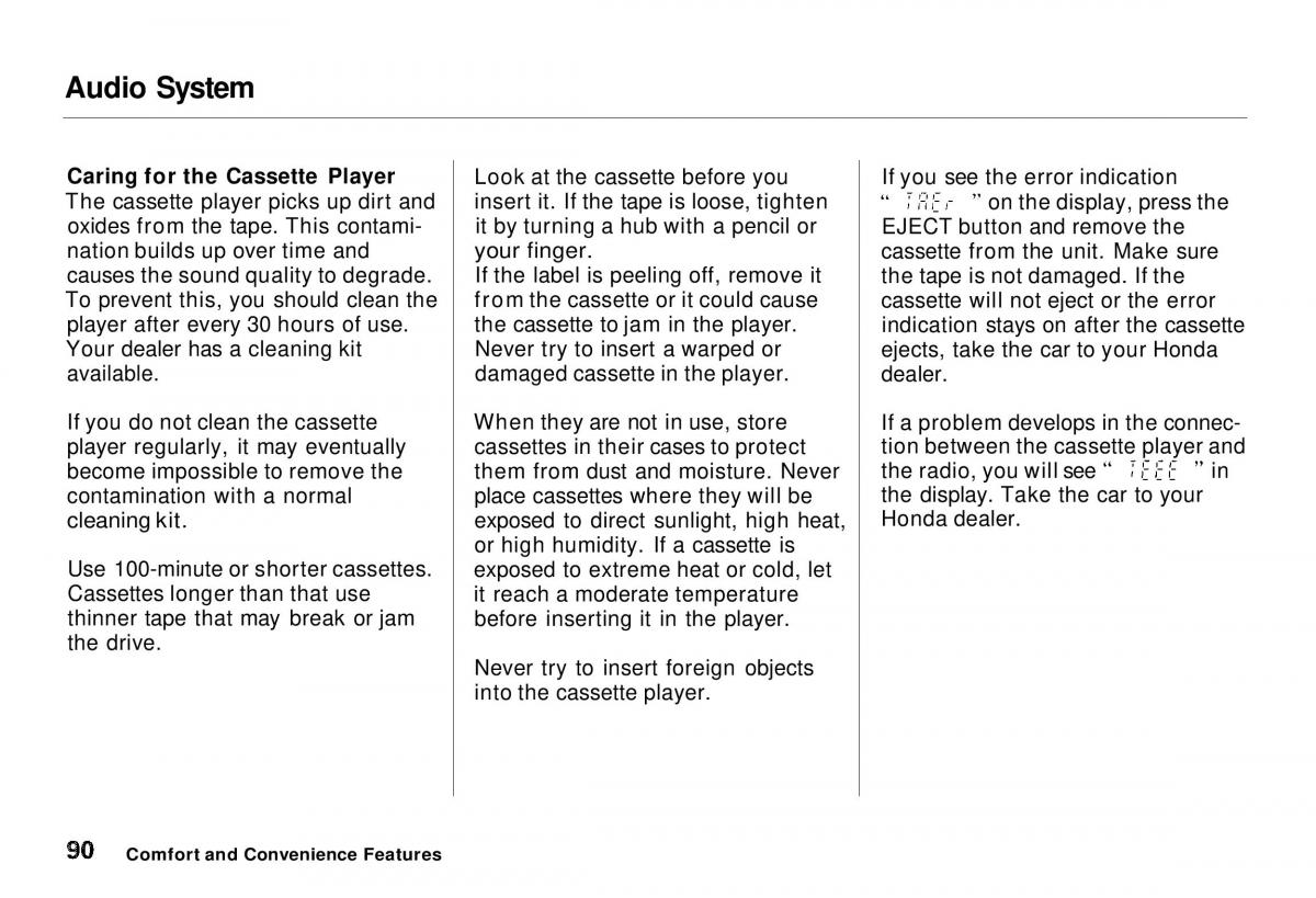 Honda CR V owners manual / page 91