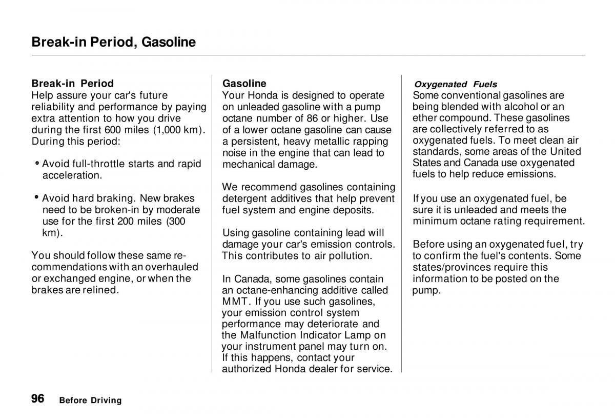 Honda CR V owners manual / page 97