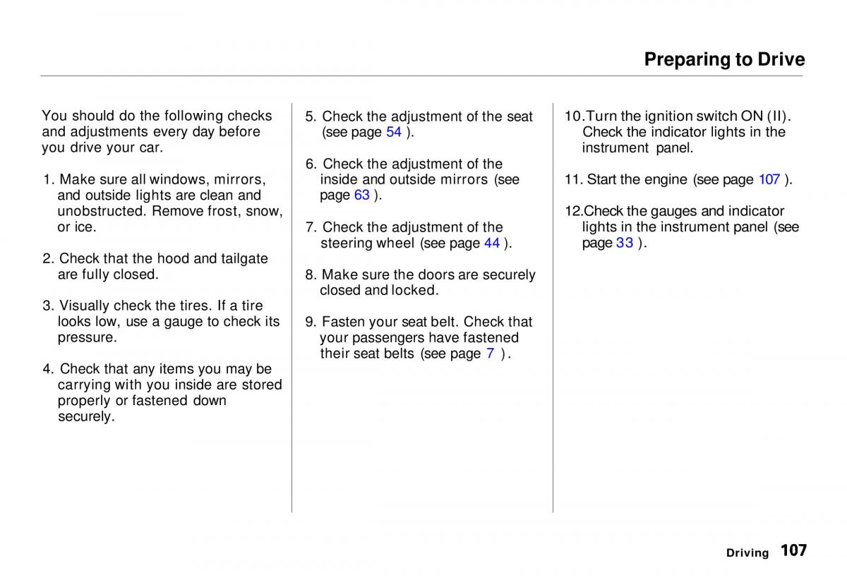 Honda CR V owners manual / page 108