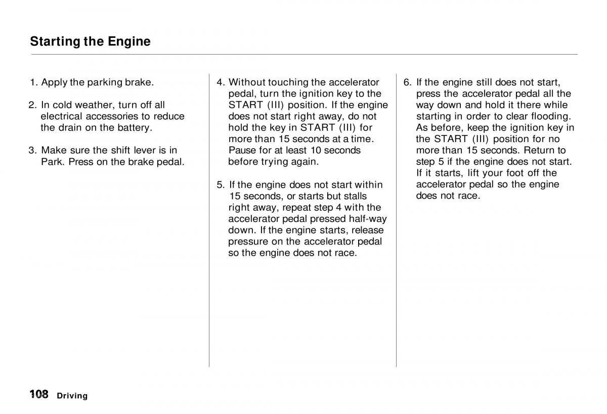 Honda CR V owners manual / page 109