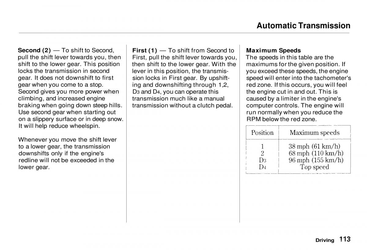 Honda CR V owners manual / page 114