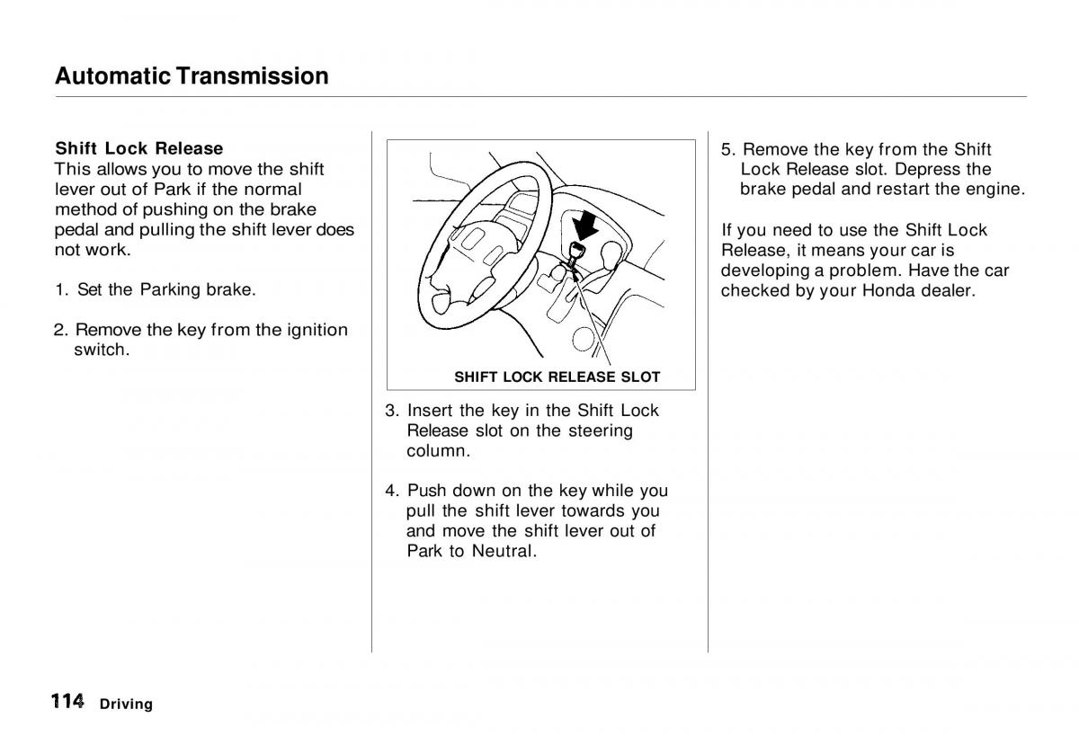 Honda CR V owners manual / page 115