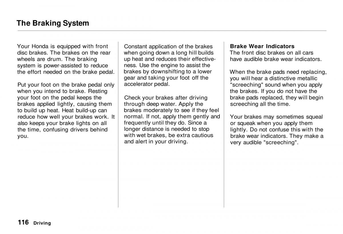 Honda CR V owners manual / page 117