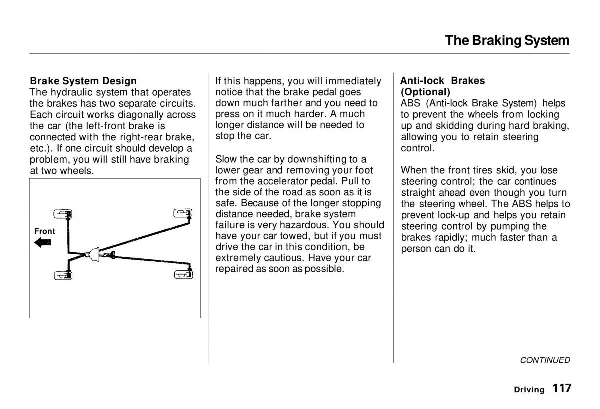 Honda CR V owners manual / page 118