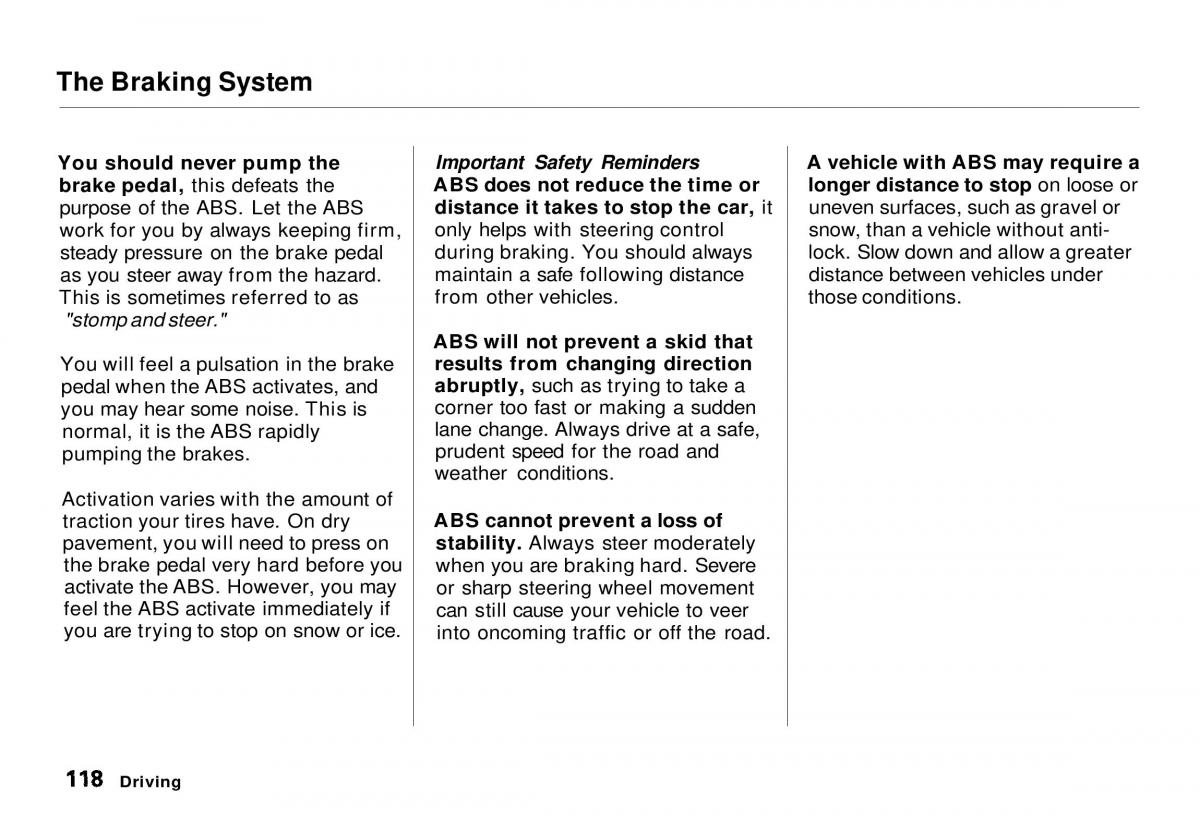 Honda CR V owners manual / page 119