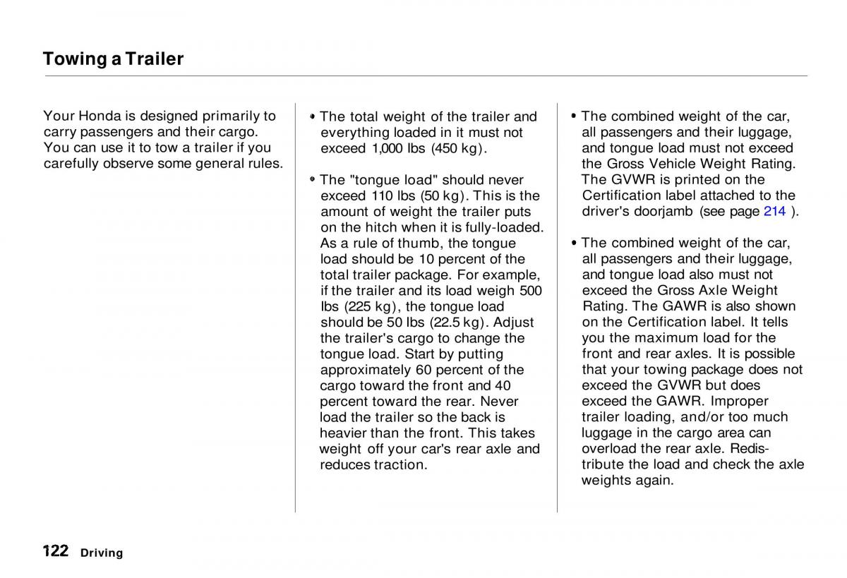 Honda CR V owners manual / page 123