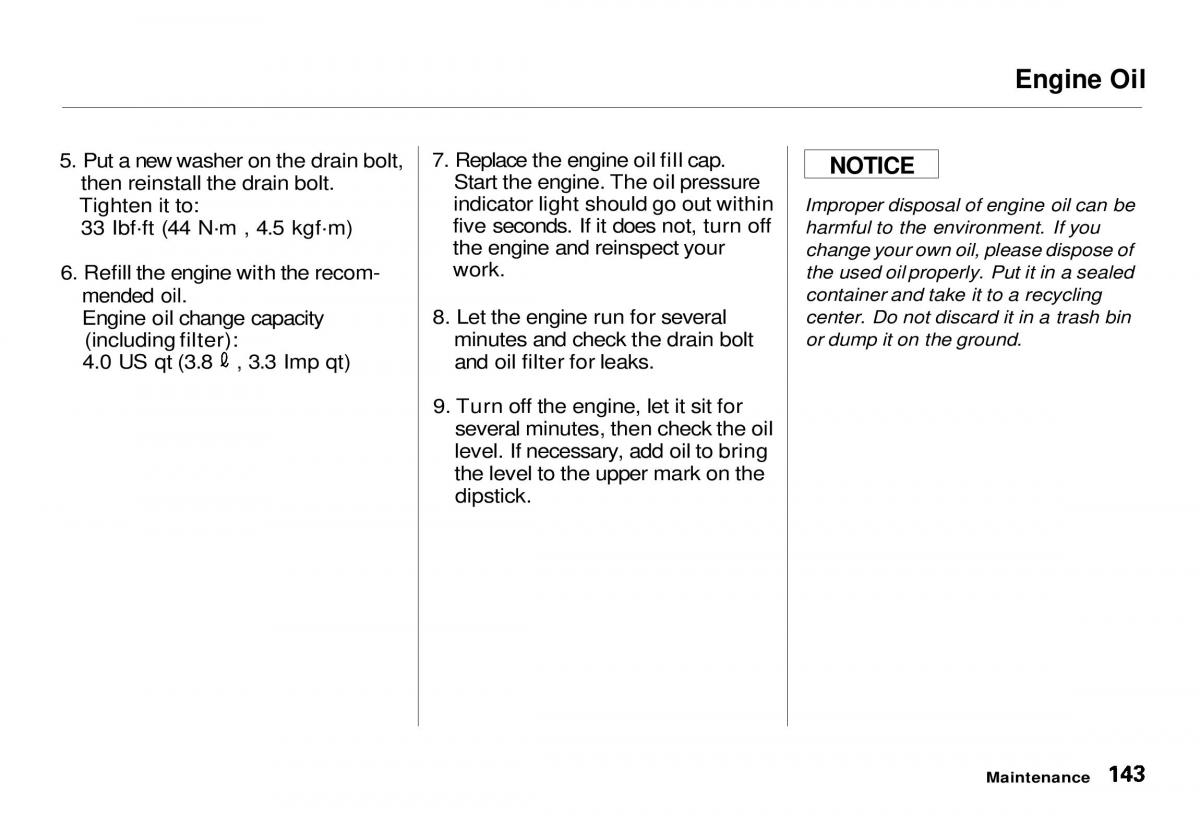 Honda CR V owners manual / page 143