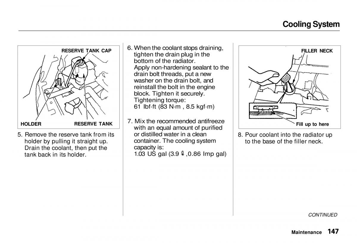 Honda CR V owners manual / page 147