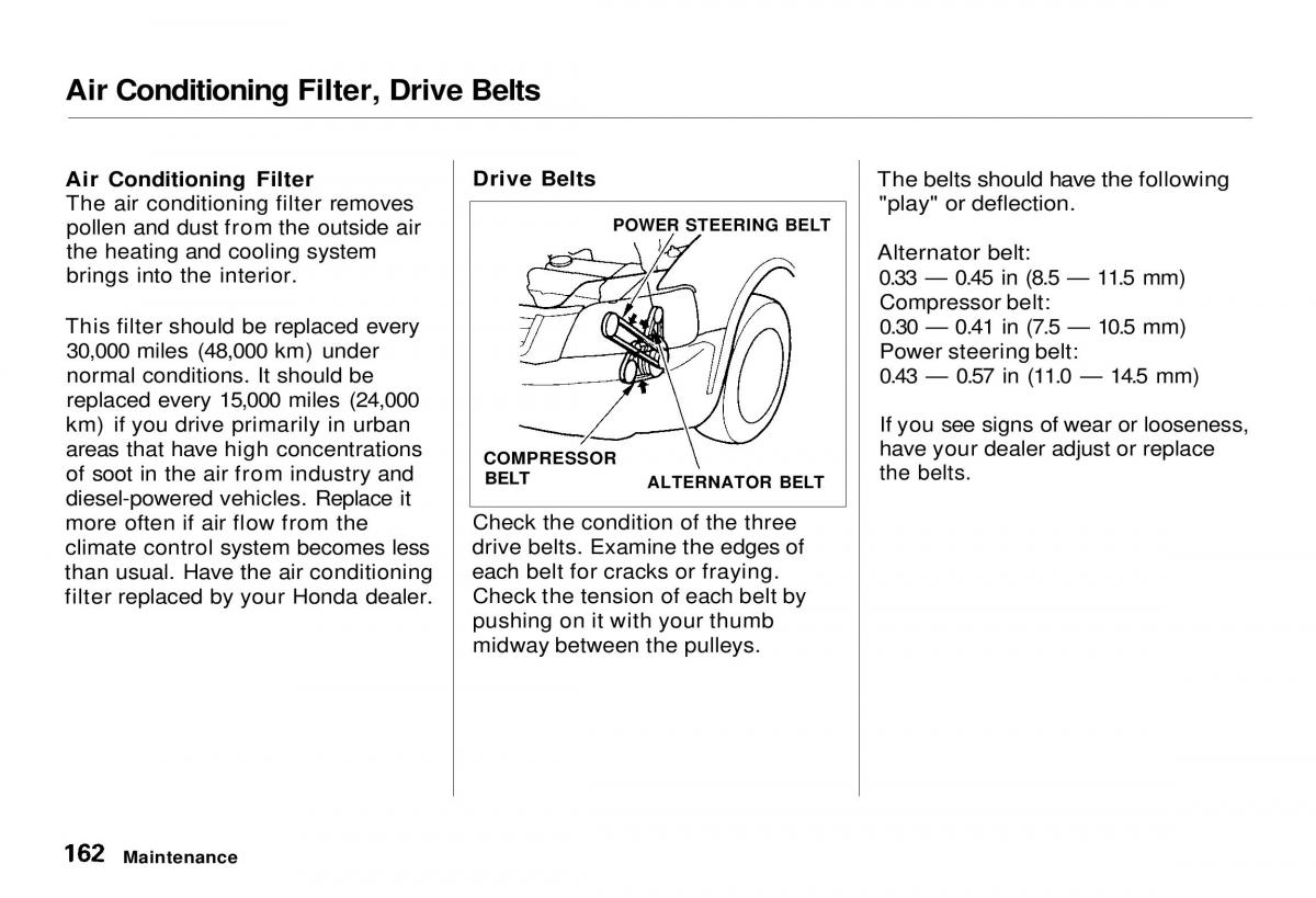 Honda CR V owners manual / page 162