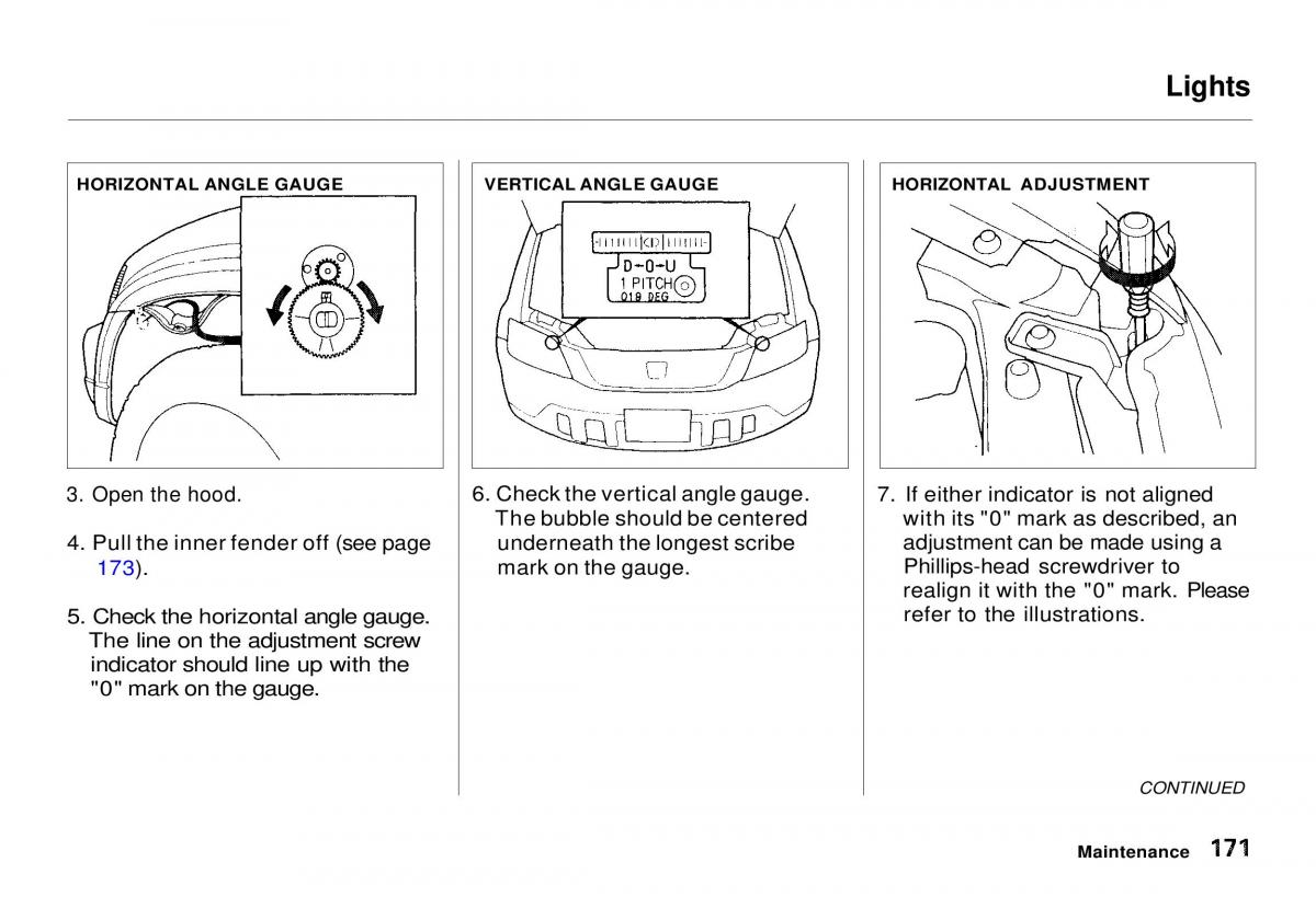 Honda CR V owners manual / page 171