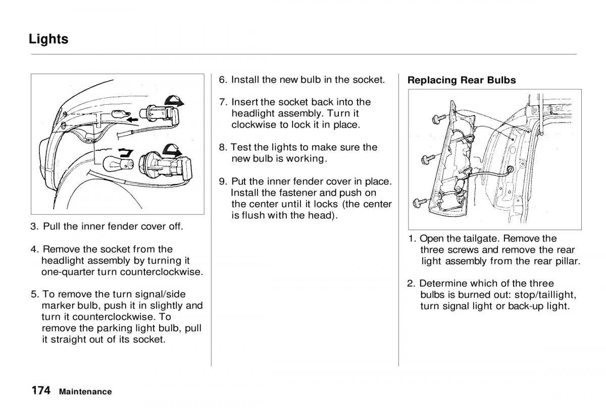 Honda CR V owners manual / page 174