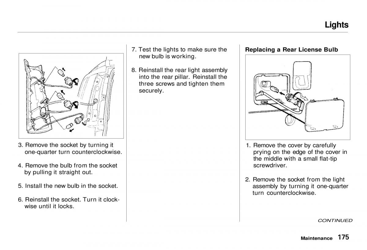 Honda CR V owners manual / page 175