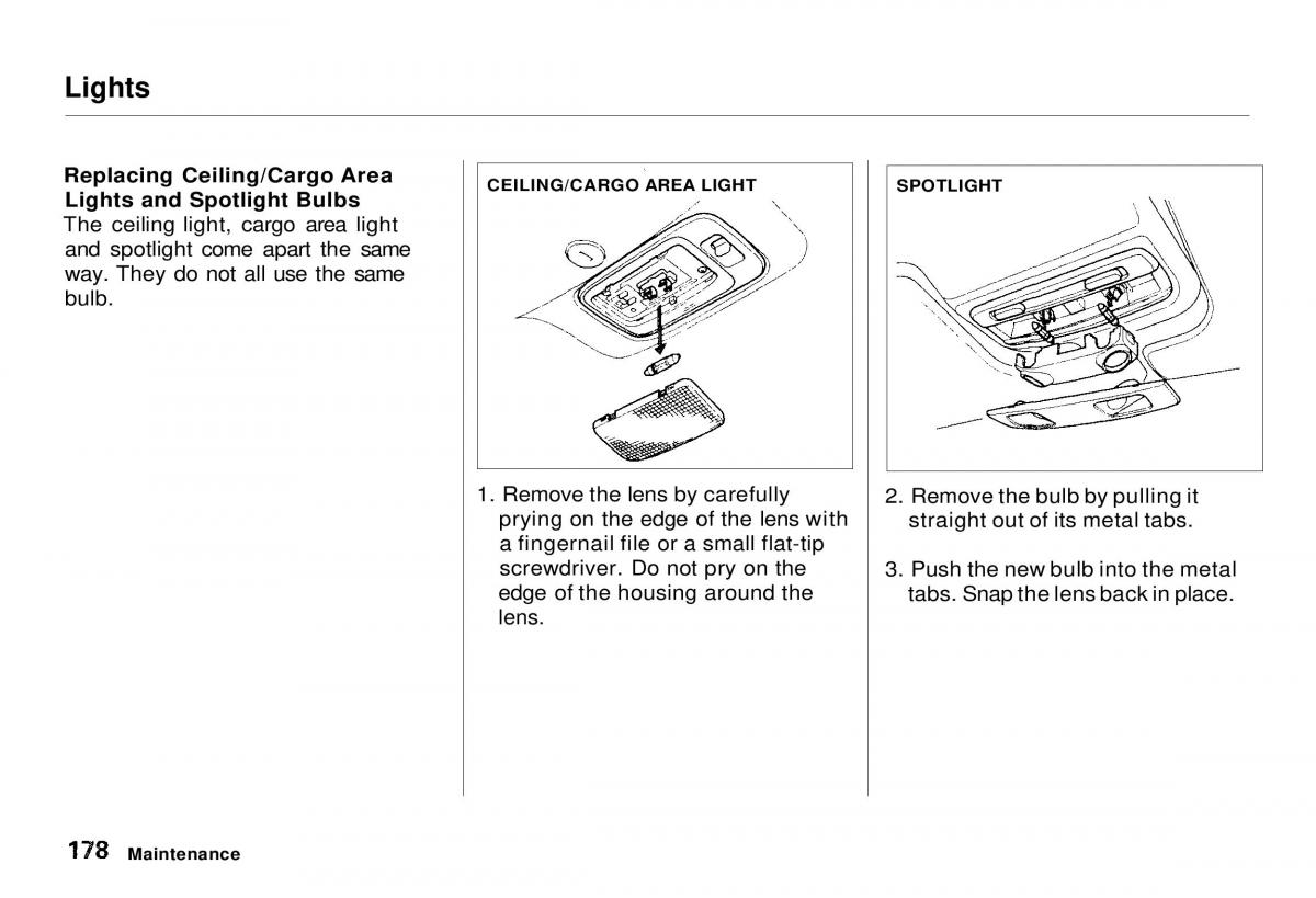 Honda CR V owners manual / page 178