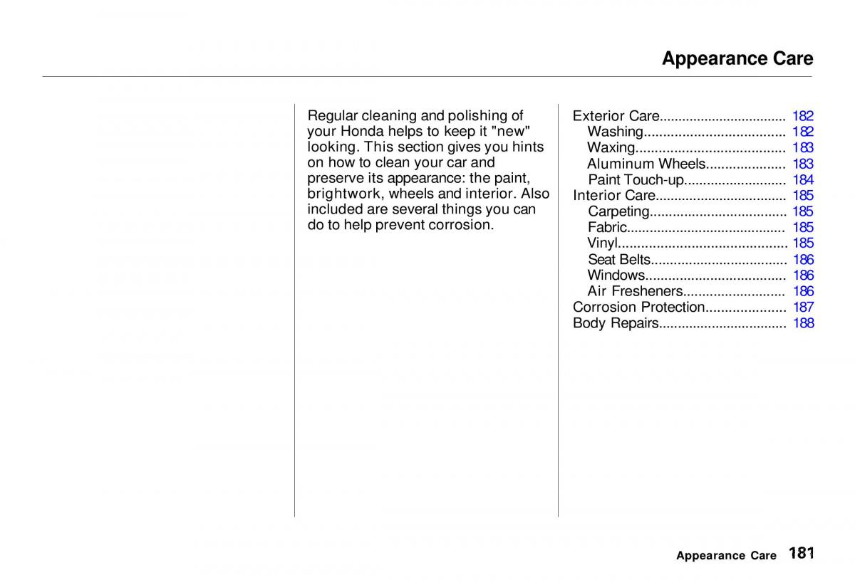 Honda CR V owners manual / page 180