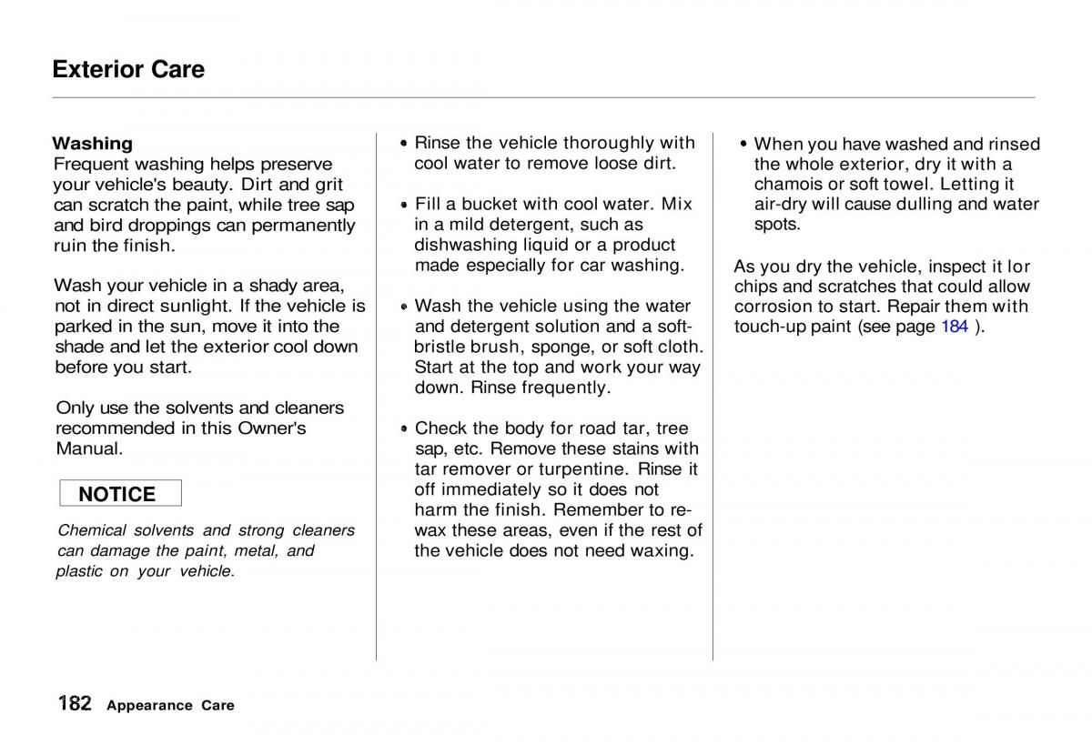 Honda CR V owners manual / page 181