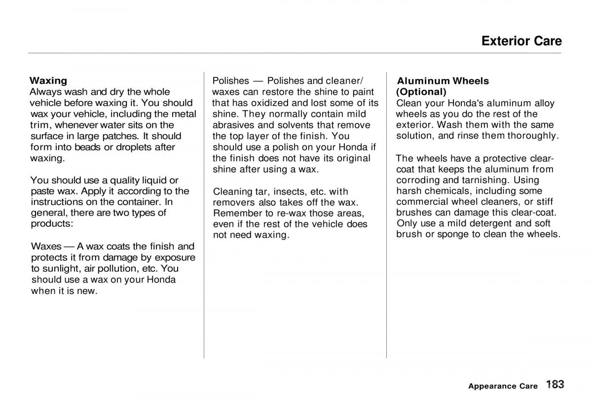 Honda CR V owners manual / page 182