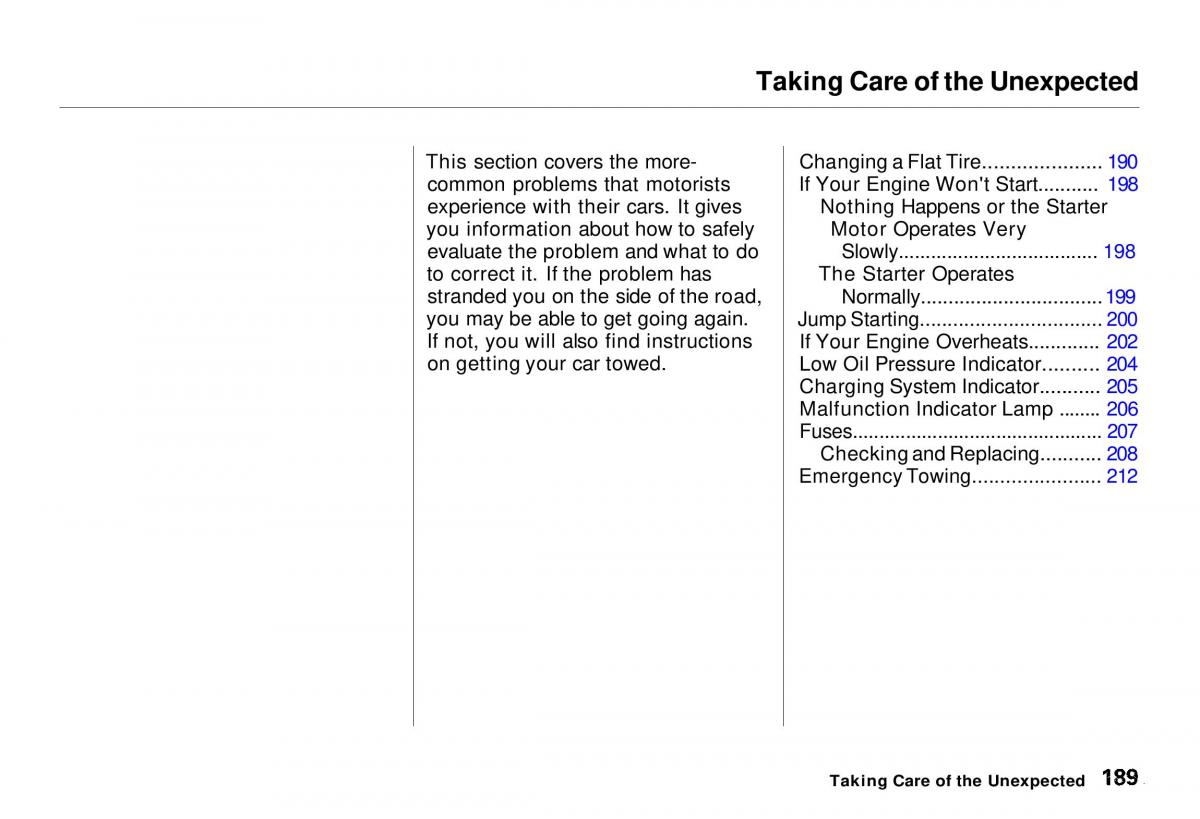 Honda CR V owners manual / page 188