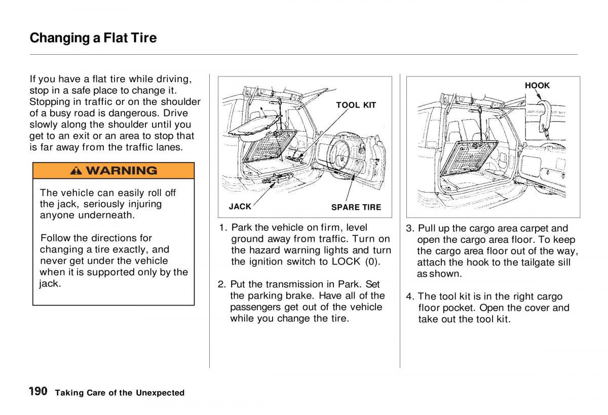 Honda CR V owners manual / page 189