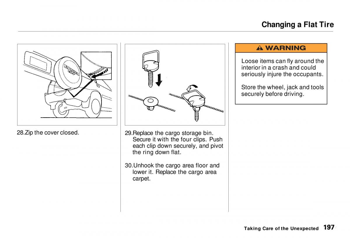 Honda CR V owners manual / page 196