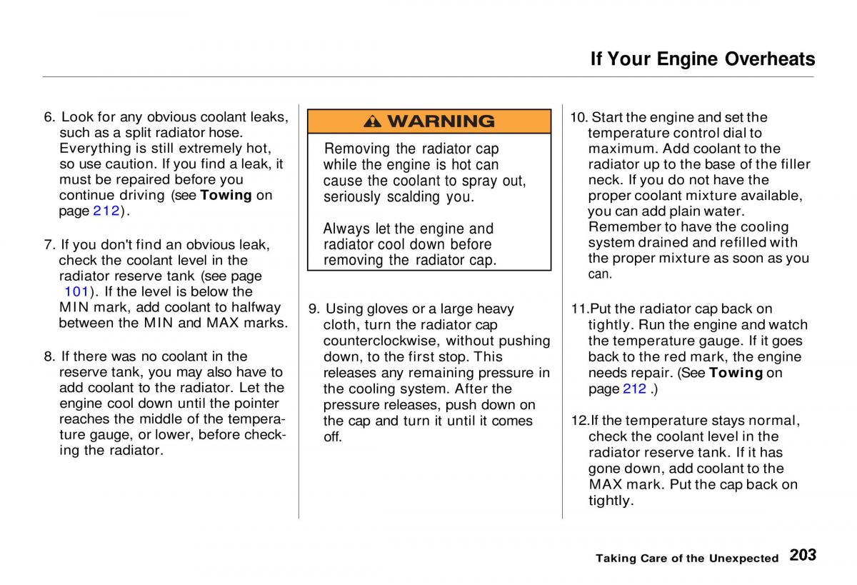 Honda CR V owners manual / page 202