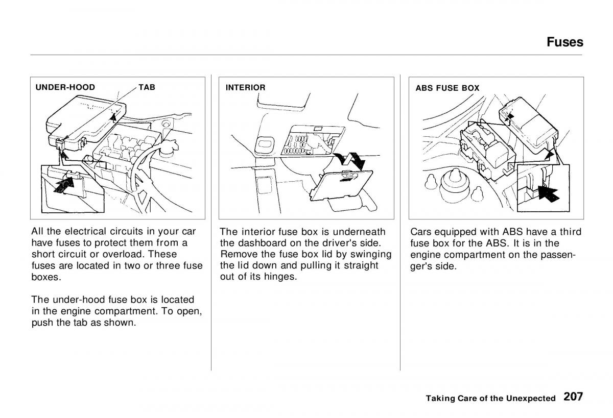 Honda CR V owners manual / page 206