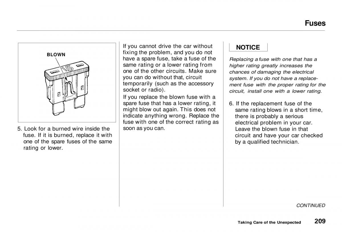 Honda CR V owners manual / page 208