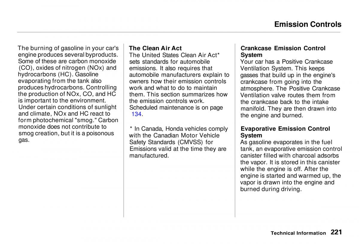 Honda CR V owners manual / page 220