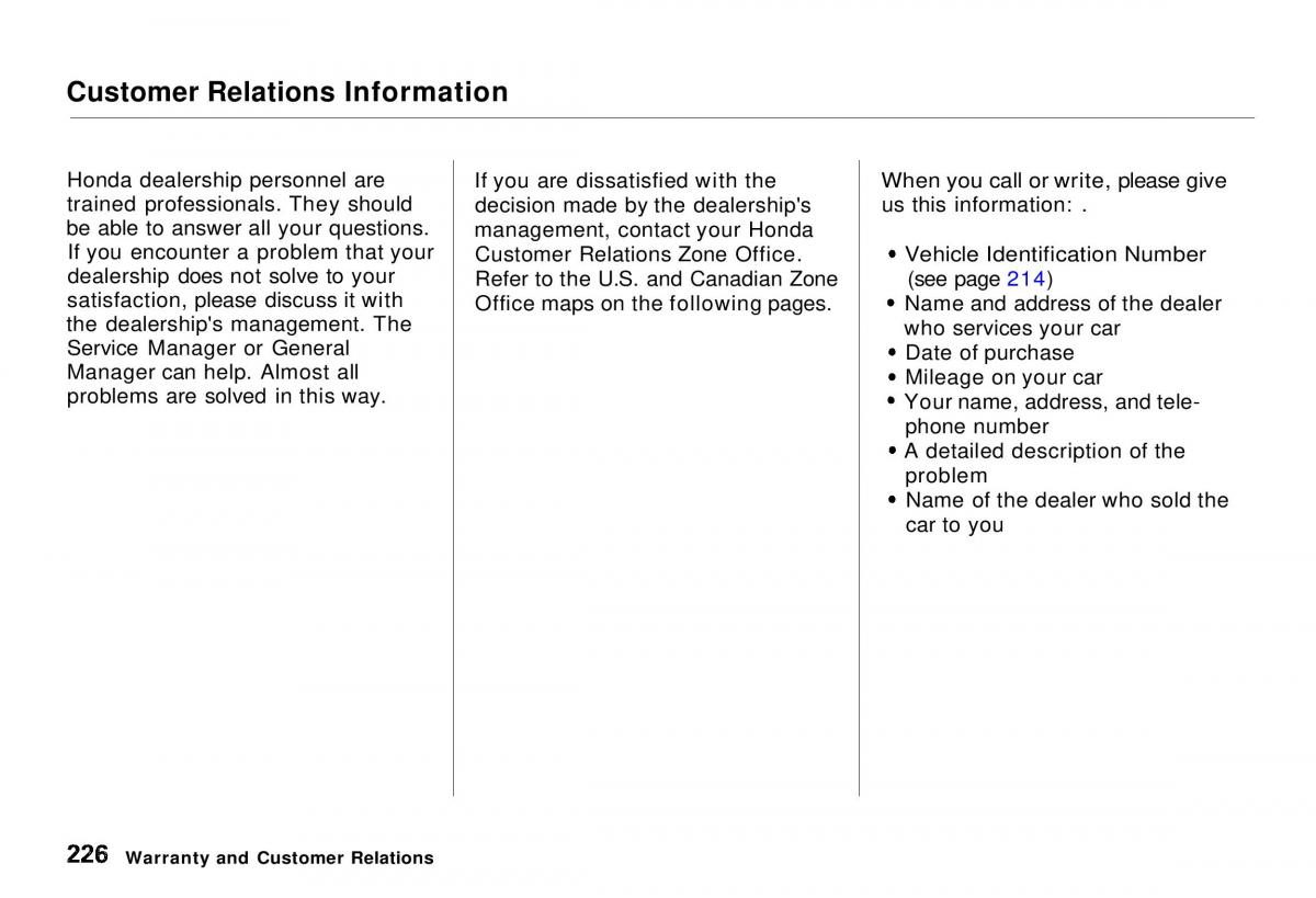 Honda CR V owners manual / page 224