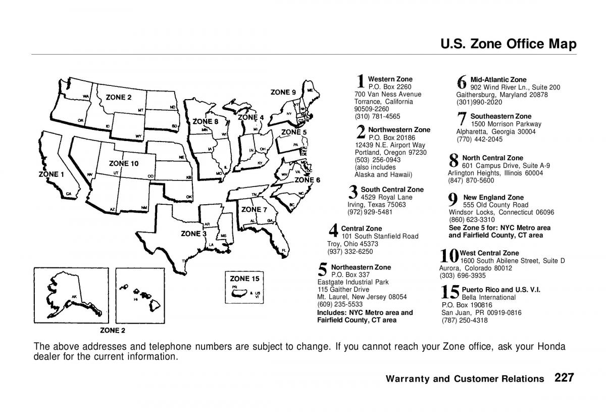 Honda CR V owners manual / page 225