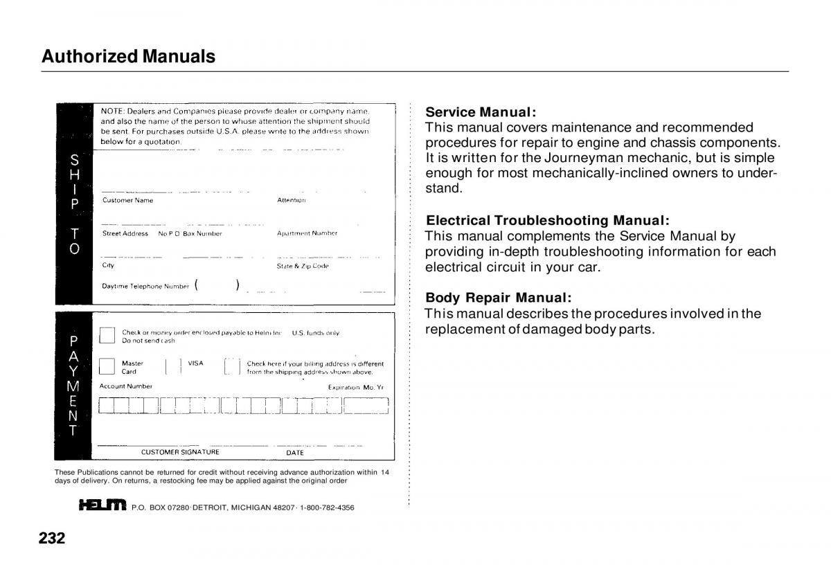 Honda CR V owners manual / page 230