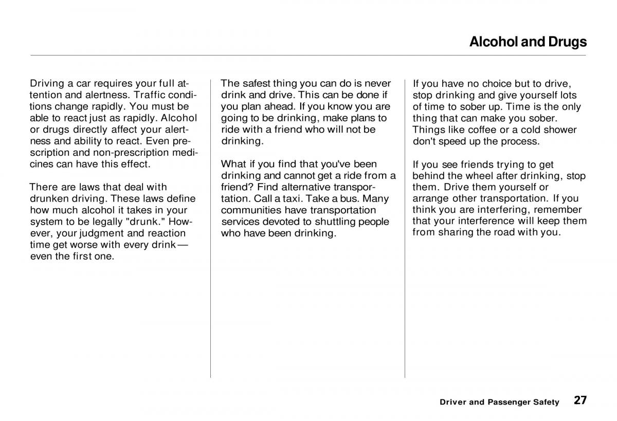 Honda CR V owners manual / page 29